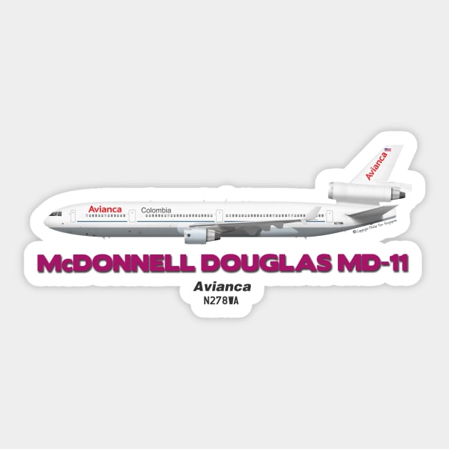 McDonnell Douglas MD-11 - Avianca Sticker by TheArtofFlying